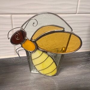 Stained Glass Bee Votive Candle